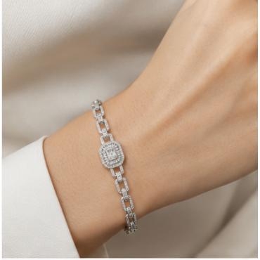 Emerald Solitaire Tennis Bracelet
