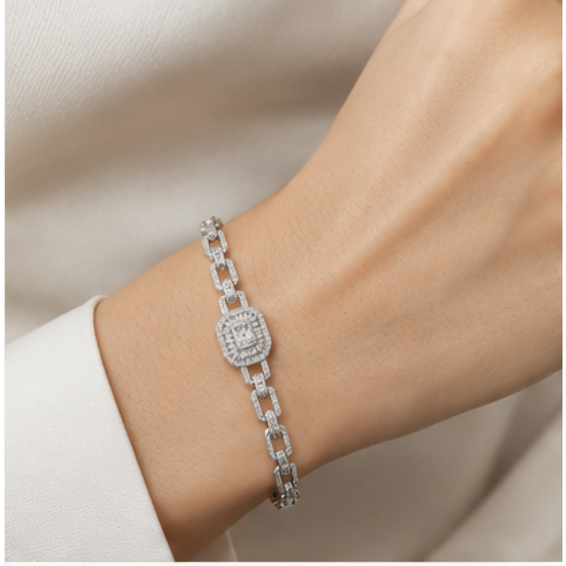 Emerald Solitaire Tennis Bracelet