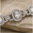 Oval Halo Tennis Bracelet