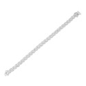 Luxury Silver Alloy CZ Link Bracelet with Marquee-Cut Solitaire