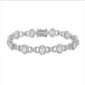 Oval Halo Tennis Bracelet