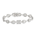 Imperial Emerald Cut Tennis Bracelet 925 Silver