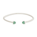 Verde Luxe Emerald Beaded Open Cuff 925 Silver