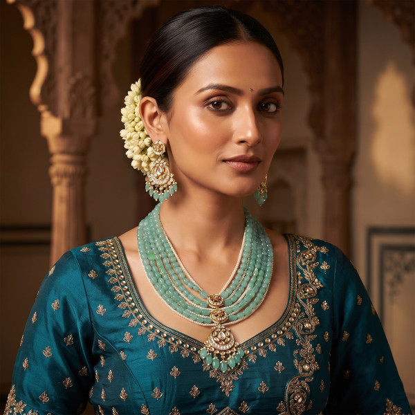 Amaira Long Kundan Necklace Set