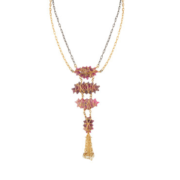 Aurora Crystal Tassel Pendant Necklace