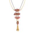 Aurora Crystal Tassel Pendant Necklace