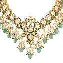 Emerald Meenakari Kundan Necklace Set