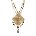 Anaista Kundan Pearl Temple Necklace