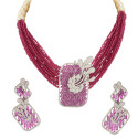 Ruby Luxe Beaded Statement Necklace Set