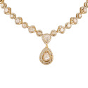 Champagne Polki Halo Necklace Set