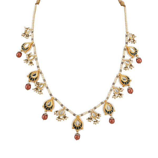 Ivory Grace Kundan Pearl Necklace