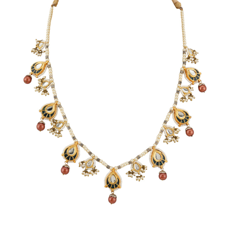 Ivory Grace Kundan Pearl Necklace