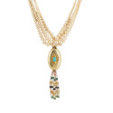multi strand beaded necklace design with Tassels