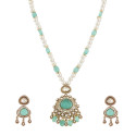 Aqua Pearl Kundan Pendant Set