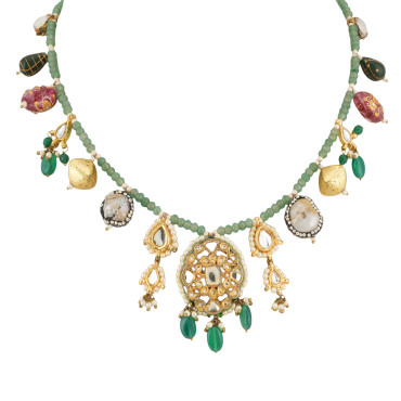Navratan Kundan Charms Necklace