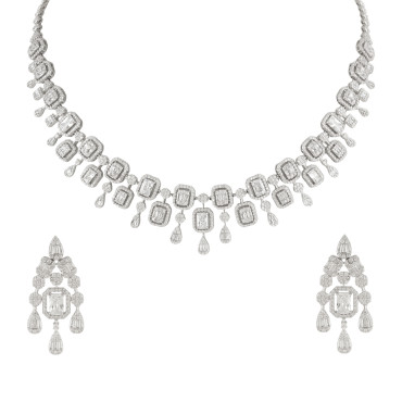 Emerald Cut Luxe Diamond Necklace Set