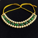 Emerald Pearl Layered Choker Set