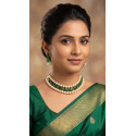 Emerald Pearl Layered Choker Set