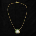  Moissanite Polki Drop Pendant 925 Silver Gold Plated