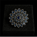 Blue Antique Silver Phoolkari Ring