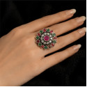 Damyanti Antique Silver Phoolkari Ring