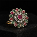 Damyanti Antique Silver Phoolkari Ring