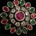 Damyanti Antique Silver Phoolkari Ring