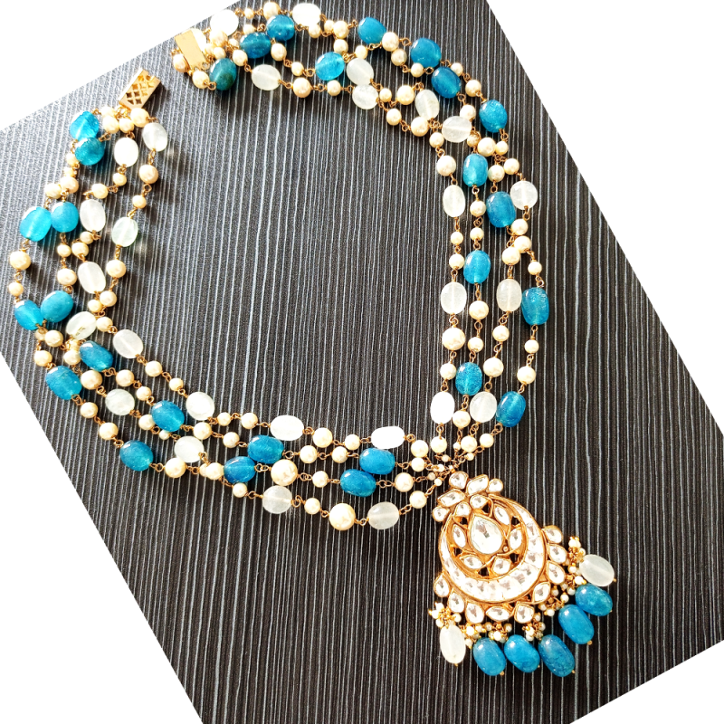 Aaliyah Pachi Kundan Bead Necklace