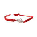 925 Silver Lotus Motif Red cord Bracelet(Unisex) 925 Silver Lotus Motif Red cord Bracelet(Unisex)