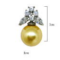 Trendy CZ Gold Pearl Earrings