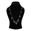 Amethyst crystal necklace Gold Plated Long Chain