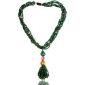 Multistrand Emerald Floral Motif Necklace