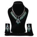 Silver Green Necklace Set 