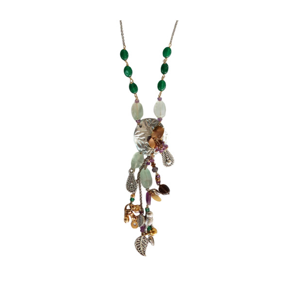 Long Chain Necklace with Agate and animal motif Accessories