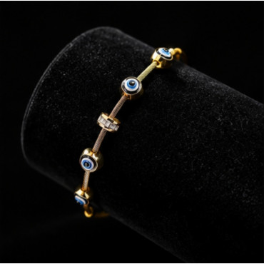 Elegant Gold Evil Eye Bracelet 