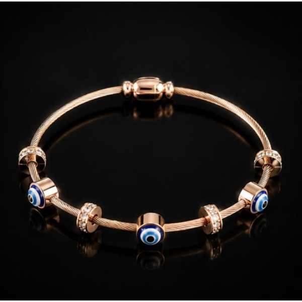 Evil Eye Rose Gold Bracelet 