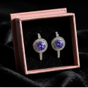 Trendy CZ Purple Loop Earrings 