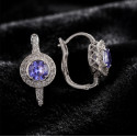 Trendy CZ Purple Loop Earrings 