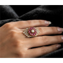 Ruby Sunburst Ring