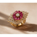 Ruby Sunburst Ring