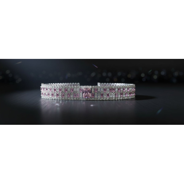 Pink CZ Statement Bracelet