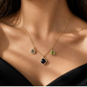 Trio Halo Pendant Necklace