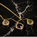 Trio Halo Pendant Necklace