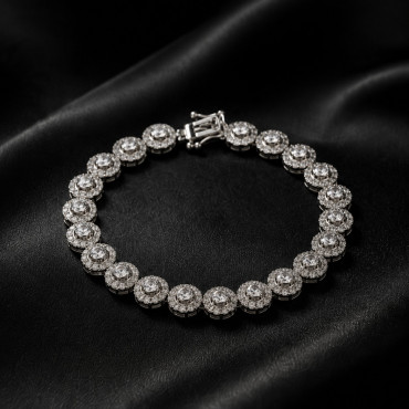 Halo CZ Bracelet | 925 Sterling Silver