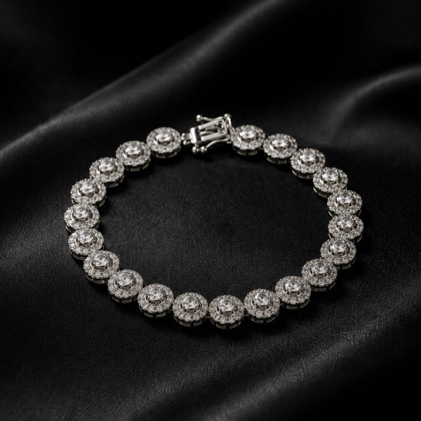 Halo CZ Bracelet | 925 Sterling Silver