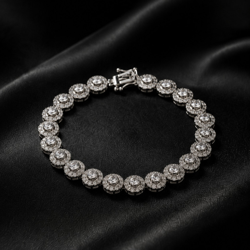 Halo CZ Bracelet | 925 Sterling Silver