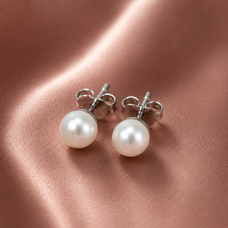 Classic Pearl Studs | 925 Silver