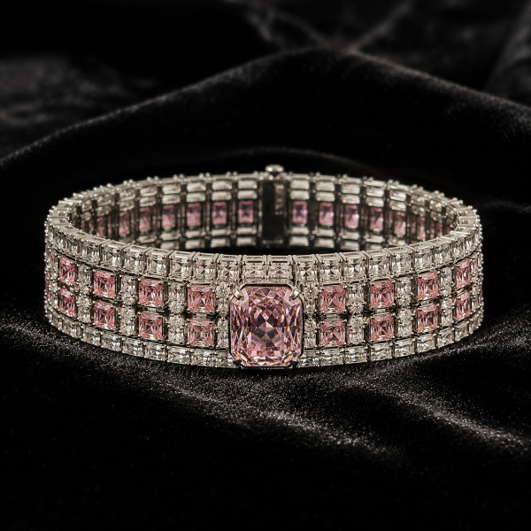 Pink CZ Statement Bracelet