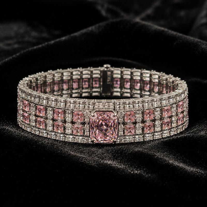 Pink CZ Statement Bracelet
