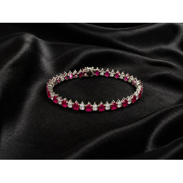 Ruby Teardrop CZ Bracelet